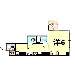 CITYSPIRE神戸元町 1Kの間取図画像