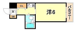ラ・セーヌ六甲 ワンルームの間取図画像