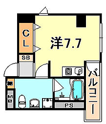 ビリオン日暮 ワンルームの間取図画像