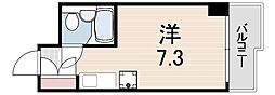 コスモプラザ三宮 ワンルームの間取図画像
