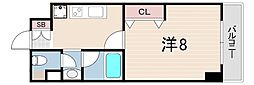 m.ParkWest 1Kの間取図画像