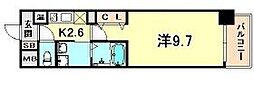 アドバンス三宮3リンクス 1Kの間取図画像