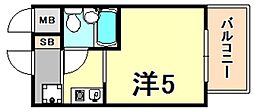 ライオンズマンション三宮 ワンルームの間取図画像