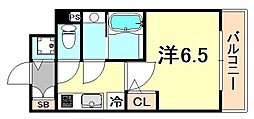 S-RESIDENCE神戸元町 1Kの間取図画像