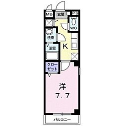 ハイビレッジ六甲 1Kの間取図画像