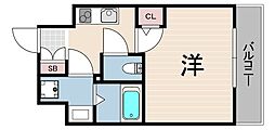 クオーレ神戸山手 1Kの間取図画像