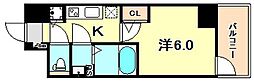 エスリード神戸三宮 1Kの間取図画像