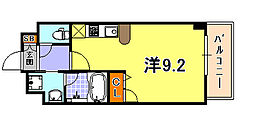 アスヴェル神戸ハーバーサイド ワンルームの間取図画像