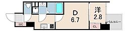 セレニテ神戸ミラク 2Kの間取図画像