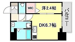 レジデンス神戸ウィステリアパーク 1DKの間取図画像