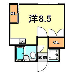 ストークハイツ・マヤ ワンルームの間取図画像