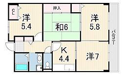 ル・シエール立花 4Kの間取図画像