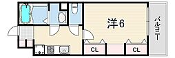 リブリ・中山手 1Kの間取図画像