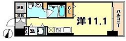 レジディア神戸磯上 ワンルームの間取図画像