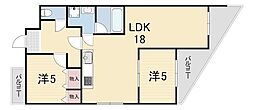 ビバリーハウス青谷弐番館 2LDKの間取図画像