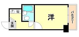 ネオアージュ神戸元町 1Kの間取図画像