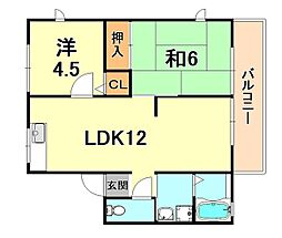 レトア大石1 2LDKの間取図画像