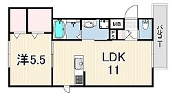 HEBELMAISONM 1LDKの間取図画像