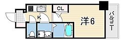 エスリード神戸大倉山ヒルズ 1Kの間取図画像