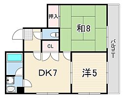 メゾン・ドファミーユ 2DKの間取図画像