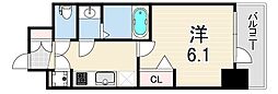 アドバンス神戸セラフィム 1Kの間取図画像