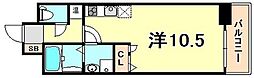 WillDo三宮イースト ワンルームの間取図画像