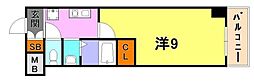 ブリックロード山の手 1Kの間取図画像