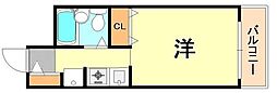 ダイドーメゾン三宮東 ワンルームの間取図画像