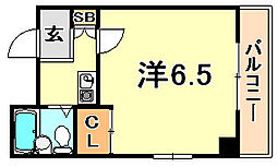 フルーレゾン神戸パート2 1Kの間取図画像