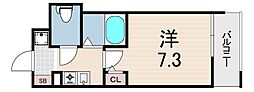 エステムコート新神戸エリタージュ 1Kの間取図画像