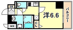 プレサンス神戸元町ミューズ 1Kの間取図画像