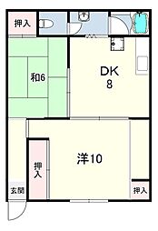 チャンピオン兵庫ビル 2LDKの間取図画像