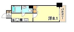 アドバンス三宮4ルシール 1Kの間取図画像