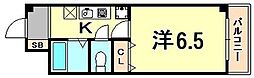メゾンロージェ 1Kの間取図画像