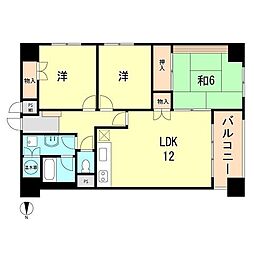 万葉ハイツ元町 3LDKの間取図画像