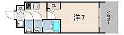 ソルテラスKOBE湊町 1Kの間取図画像