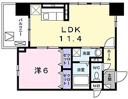 プレンダーコート神戸 1LDKの間取図画像