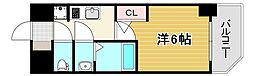 アドバンス神戸ラシュレ 1Kの間取図画像