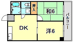 ハイツ菊水 2DKの間取図画像