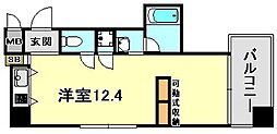 ロイスグラン神戸湊川公園 ワンルームの間取図画像