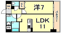 CITYSPIRE新神戸 1LDKの間取図画像