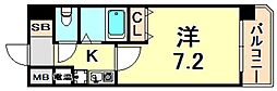 エスリード三宮 1Kの間取図画像