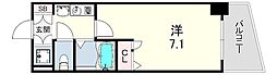 アスヴェルみなと元町オーシャンフロント 1Kの間取図画像