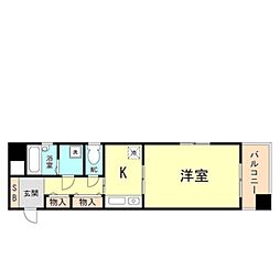 プレサンス新神戸 1Kの間取図画像