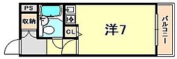 メゾンドゥロイ ワンルームの間取図画像