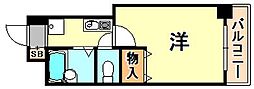 AuroraCourt兵庫駅前 1Kの間取図画像
