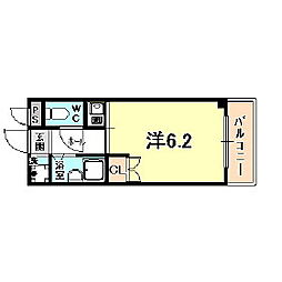 シーサイドワン 1Kの間取図画像