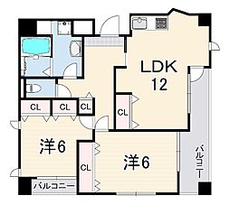 MAINSTAGE兵庫 2LDKの間取図画像