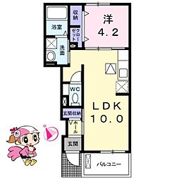 グラチチュード1 1LDKの間取図画像