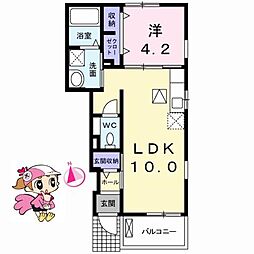 ラ・ドゥサー1 1LDKの間取図画像